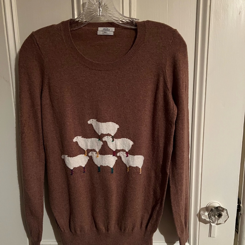 Brown Sweater with Sheep Design